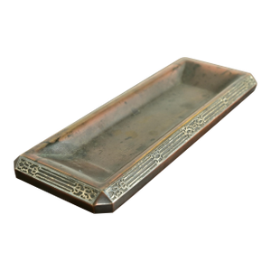 Heintz Arts & Crafts Sterling Silver on Bronze Pen Tray
