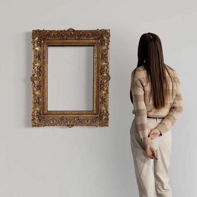 Vintage Italian Gilded Frame, 1950 For Sale - Image 10 of 14