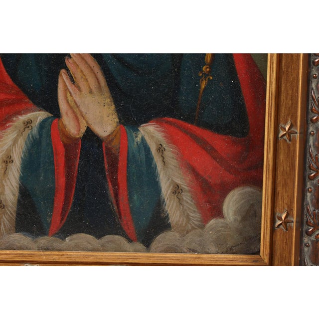 Saint Hedwig, Oil on Tin, 19th Century For Sale - Image 10 of 11