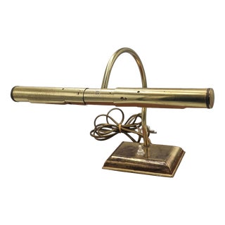 Vintage Brass Banker Lamp, 1970s For Sale