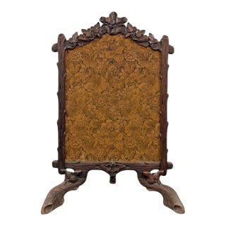 19th Century Swiss Black Forest Fire Screen For Sale