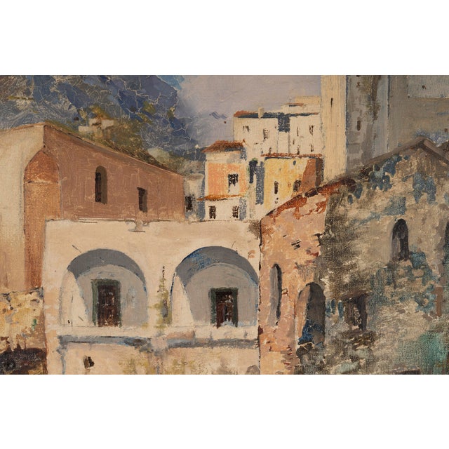 Ezelino Briante, Alley in Capri, 1920s, Oil on Canvas For Sale - Image 8 of 18