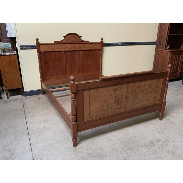 Age: circa 1900 Wood type: solid pine with precious wood inlays Condition: very good, meticulously maintained, and ready-...
