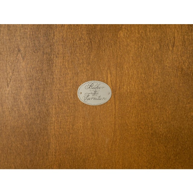 Baker Furniture Company Baker Vivid Pattern Walnut Top Burl Queen An Style Caved Legs Coffee Table For Sale - Image 4 of 11