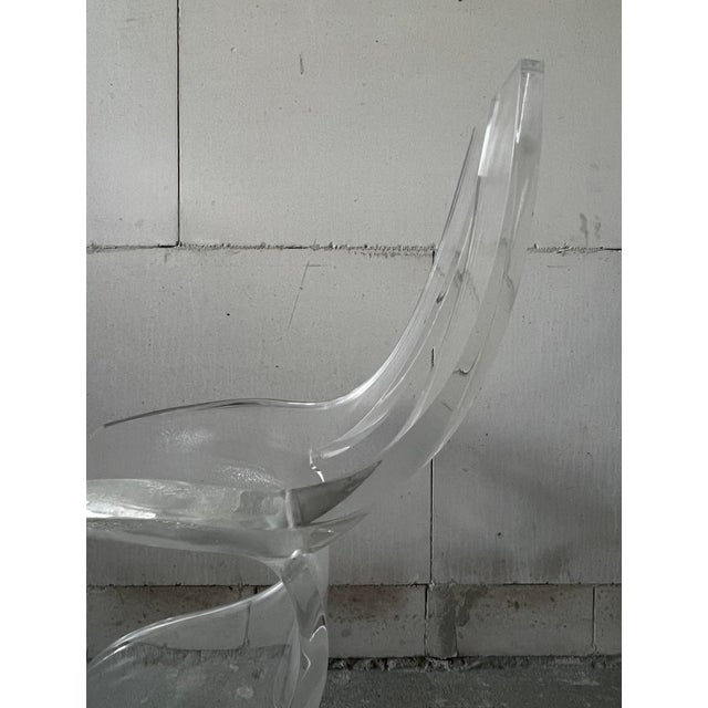 Plastic Sculptural Acrylic Glass Chairs from Michel Dumas, Set of 4 For Sale - Image 7 of 10