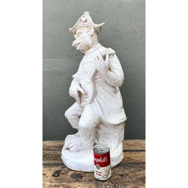 Vintage White Ceramic Monkey Musician Figure For Sale - Image 12 of 12