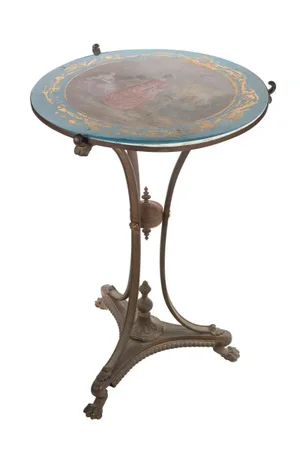 19th Century French Painted Porcelain Sevres Style Side Table
