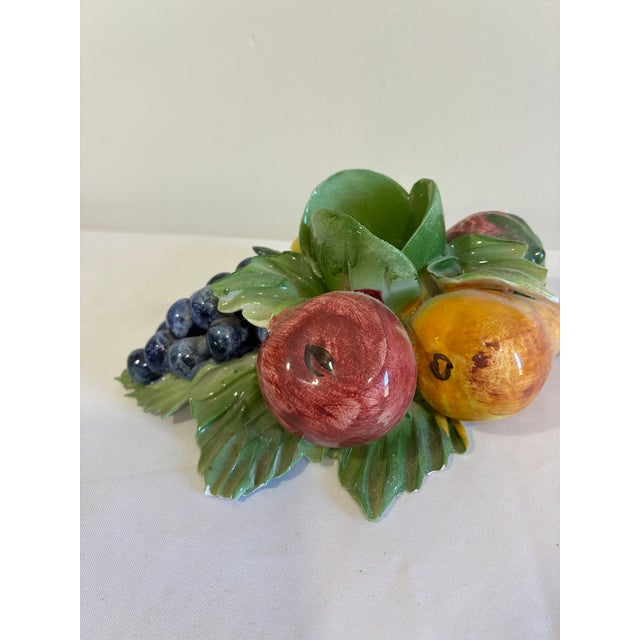Vintage Italian Capodimonte Porcelain Fruit Taper Candle Holder For Sale - Image 10 of 12