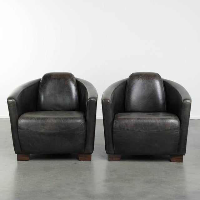 Vintage Club Chairs in Cowhide Leather, Set of 2 For Sale - Image 15 of 15