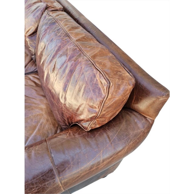 Restoration Hardware Lancaster Luxe Depth Brompton Sofa in Cocoa Leather For Sale - Image 14 of 18