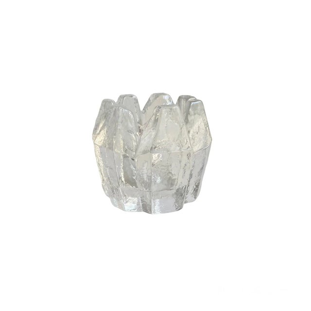 Vintage Kosta Boda Orrefors Heavy Glass Icicle Crystal Votive Holder Mid Century For Sale - Image 13 of 13