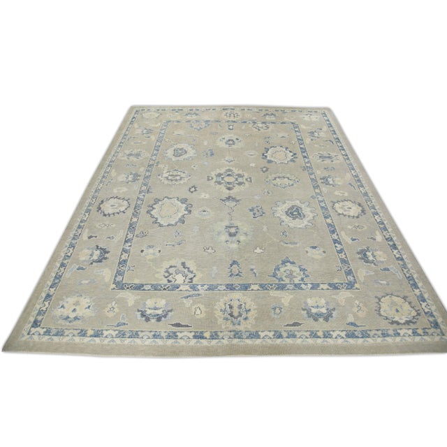 Modern Turkish Oushak Rug 9'2" x 11'6" For Sale In Houston - Image 6 of 7