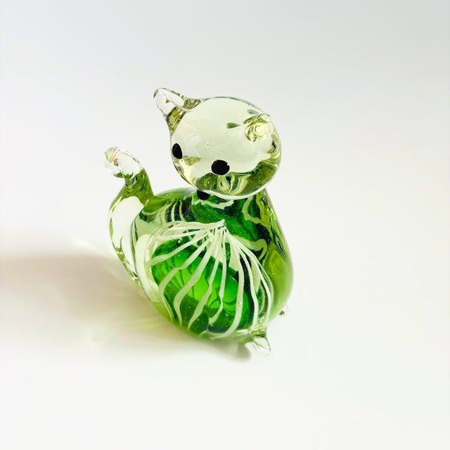 Late 20th Century Large Vintage Art Glass Cat For Sale - Image 5 of 12