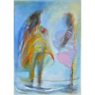 Roberto Cuccaro, Two Figures, 21st Century, Gouache Drawing For Sale
