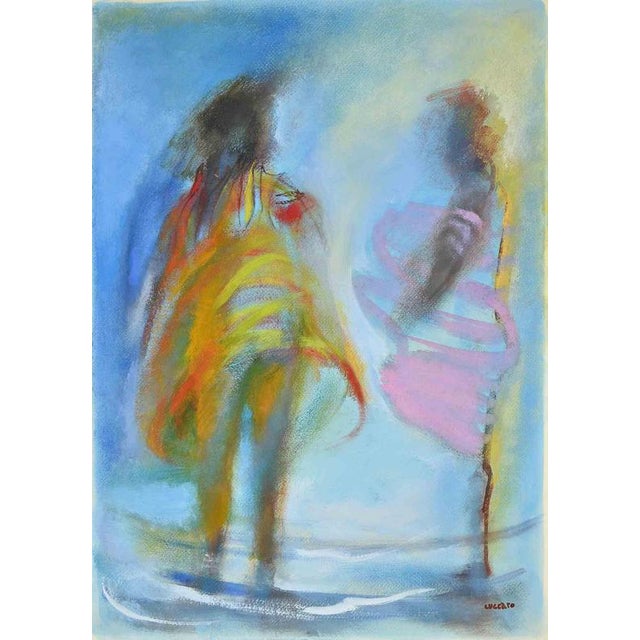 Roberto Cuccaro, Two Figures, 21st Century, Gouache Drawing For Sale
