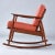 MM Moreddi Restored 1950's Danish Teak Rocking Chair in Terra Cotta Leather by Moreddi For Sale - Image 4 of 11