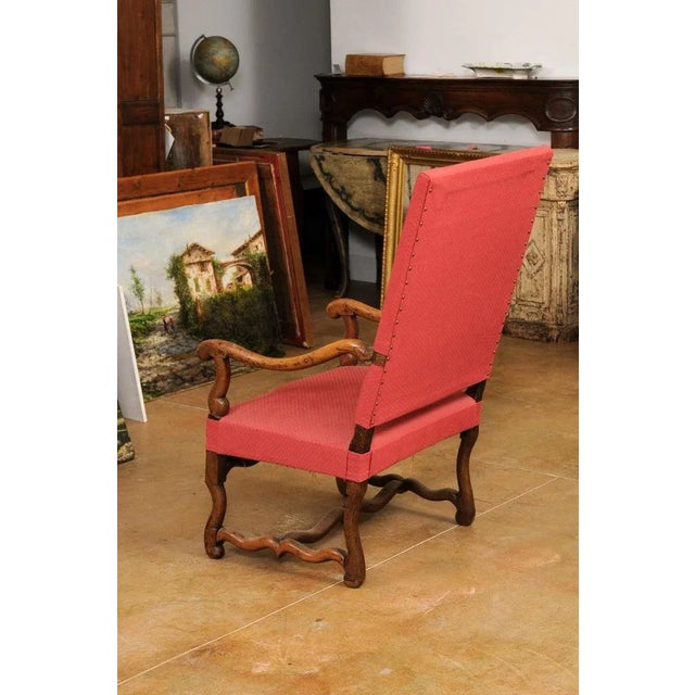 19th Century French Louis XIII Style Walnut Fauteuil with Os de Mouton Base For Sale - Image 9 of 12