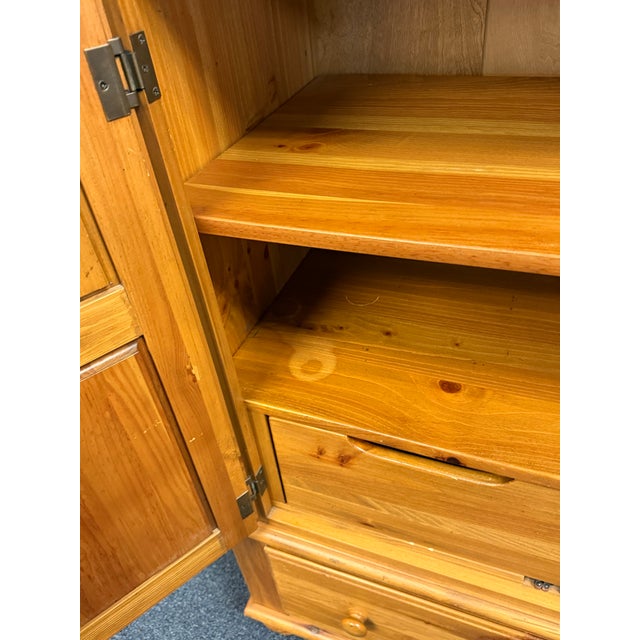 Ethan Allen Farmhouse Rustic Pine Armoire For Sale - Image 12 of 12