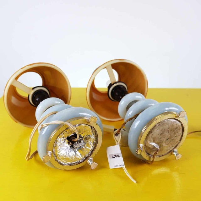 Vintage Plastic Lamps with Lampshades, Set of 2 For Sale - Image 6 of 8