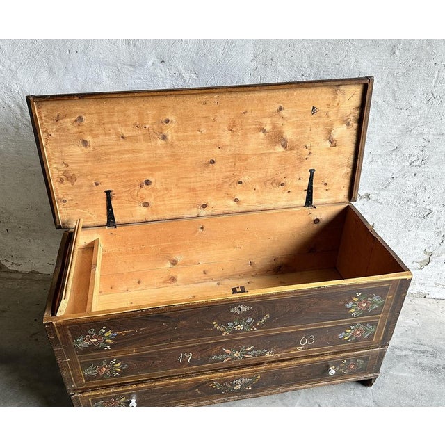 Antique French Wedding Chest, 1903 For Sale - Image 10 of 15