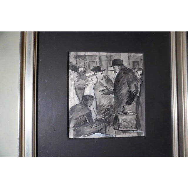 Early 20th Century Carl Hugo Beetz, Tillie 'Kid' Herman, Placarded Street Scene Outside Boxing Arena For Sale - Image 5 of 6