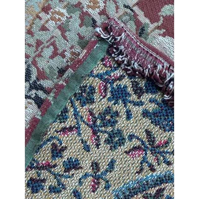 Vintage French Aubusson Style Lady and Licorn Jacquard Tapestry, 1970s For Sale - Image 15 of 16