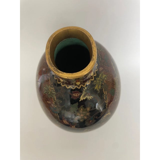 Brown Exceptional Antique Japanese Cloisonné Vase – Brown Gold Fleck (Aventurine) Dragon Motif – Meiji Period Artistry For Sale - Image 8 of 15
