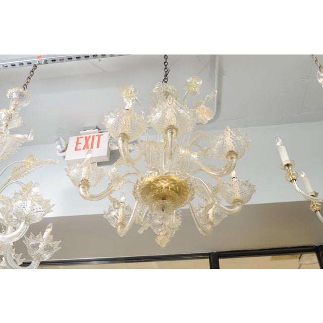 1940s Ornate 8-Light Murano Glass Chandelier, Italy For Sale - Image 10 of 18