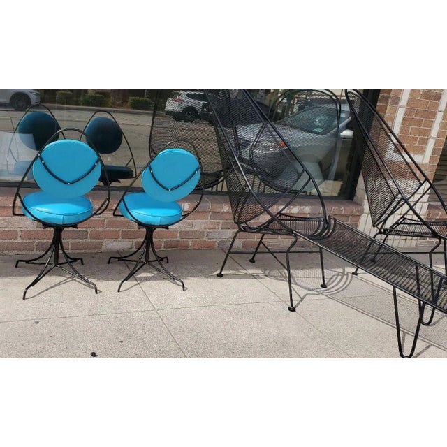 1950s Black and Blue Swivel Side Chairs Styled After John Risley - Set of 2 For Sale In Los Angeles - Image 6 of 13