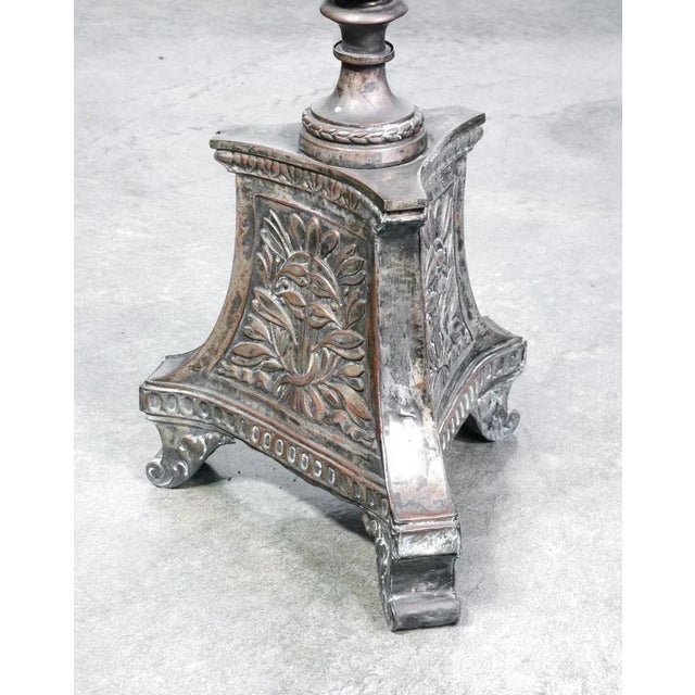 Silver-Plated Copper Candlestick, 18th Century For Sale - Image 3 of 9