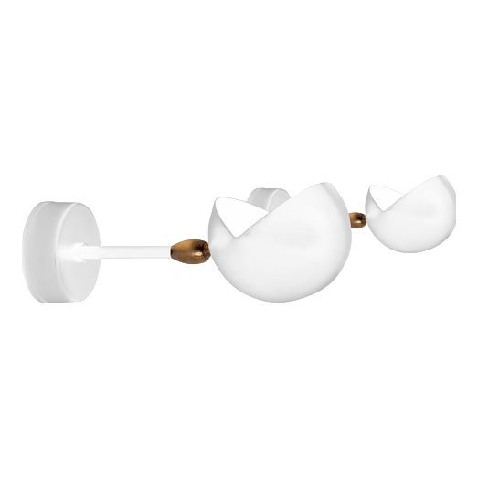 Mid-Century Modern White Eye Sconces by Serge Mouille, Set of 2 For Sale