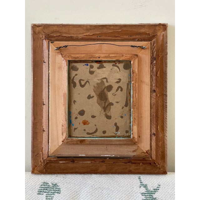 Petite Vintage Expressionist Sailboat Seascape in Amazing 2-Tone Double Frame, Glazed For Sale - Image 12 of 13