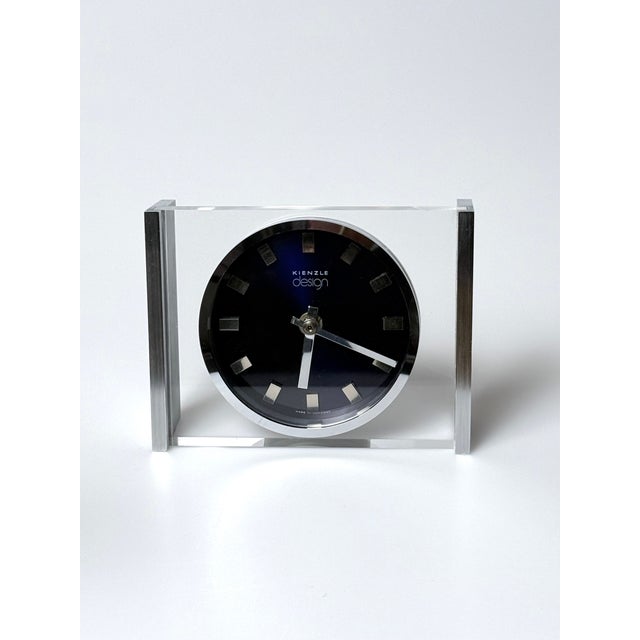 Table Clock in Acrylic Glass and Stainless Steel from Kienzle International, Germany, 1970s For Sale - Image 4 of 16