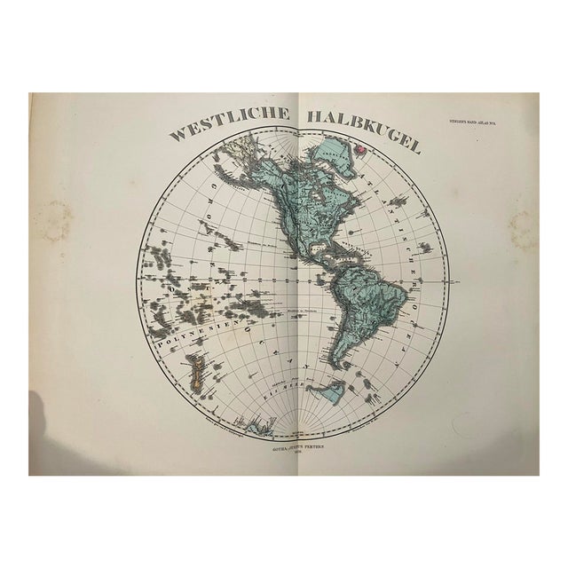 1878 Stieler Map of Western Hemisphere For Sale