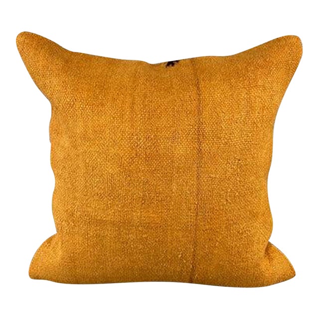 20 x 20 Hemp Pillow Turkish Cushion Natural Orange Pillow Cushion Cover For Sale