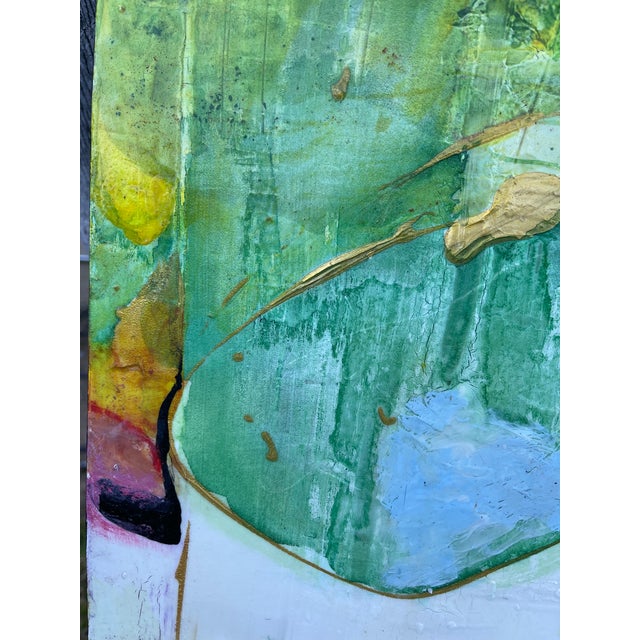 "Moss and Sunlight" Abstract Beautiful Colorful Modern Painting by Artist Sonia Gold For Sale - Image 12 of 17