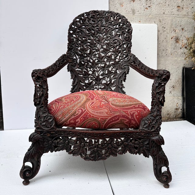 Victorian Anglo-Indian Armchair in Wood, Burma / Republic of the Union of Myanmar, 1880 For Sale - Image 14 of 18