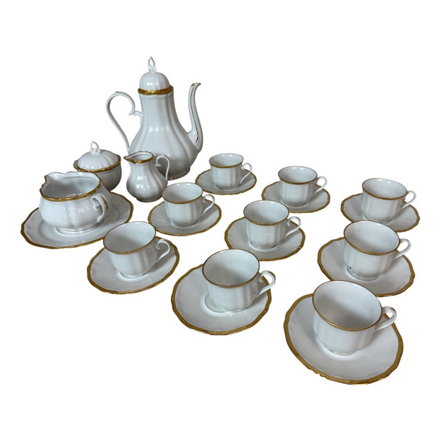 Porcelain Coffee Service, 1950s, Set of 13 For Sale