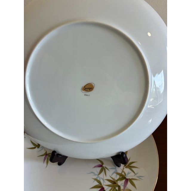 Mid 20th Century Sango Bali Bamboo & Orchid Dinner Plates – Set of 6 For Sale - Image 10 of 11