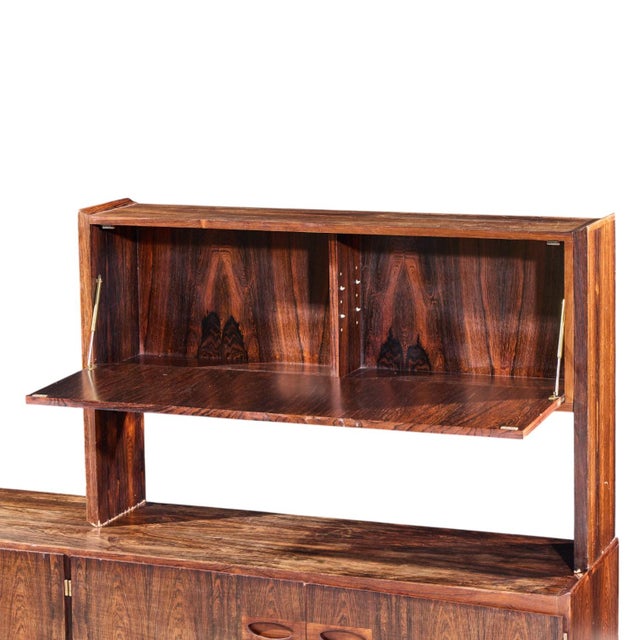 Arne Hovmand-Olsen for Mogens Kold Møbelfabrik Mid Century Danish Rosewood Credenza and Bar Hutch For Sale In Chicago - Image 6 of 12