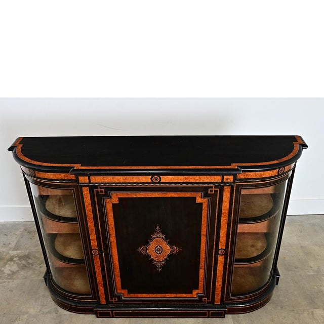 English 19th Century Ebonized Inlay Credenza For Sale - Image 16 of 18