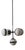 Model Peggy Chandelier in Black Lacquered Iron with Opaline Spheres with Central Lace by Hangar Design Group for Showy For Sale