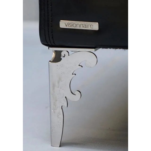 Contemporary Set of Avalon Armchairs in Black Leather by Nella Vertrina for IPE Cavalli, 2017 For Sale - Image 3 of 10