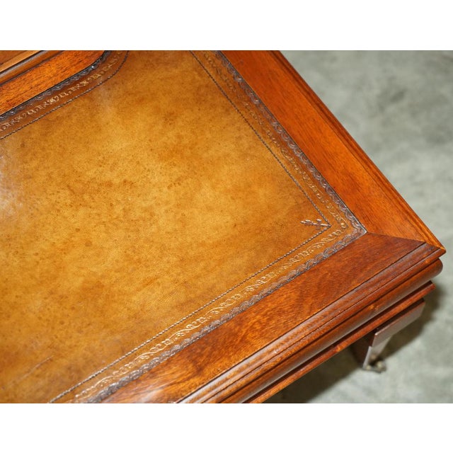 Leather Side End Book Tables with Drawers, Set of 2 For Sale - Image 9 of 18