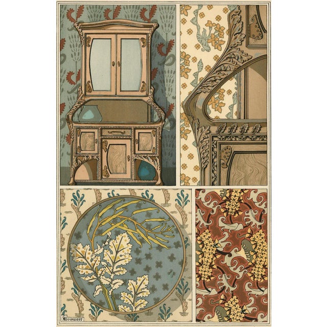 Turnip. Art Nouveau style pochoir illustrated by GA Bourgeot from the 1896 publication, La Plante et Ses Applications...