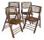 Set of Four Vintage Bamboo With Tortoise Shell Finish Folding Chairs For Sale