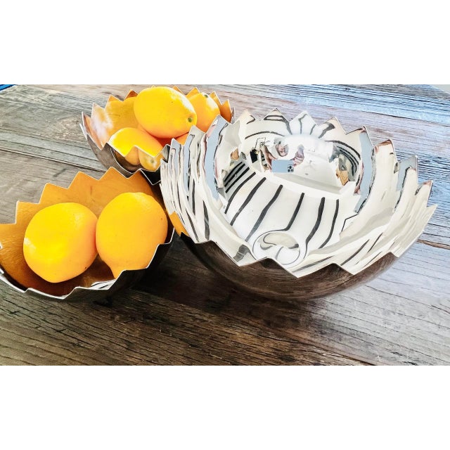 1980s Giuliano Malimpensa Mesa Design Italy Nesting Sawtooth Bowls- Set of 2 For Sale - Image 12 of 12