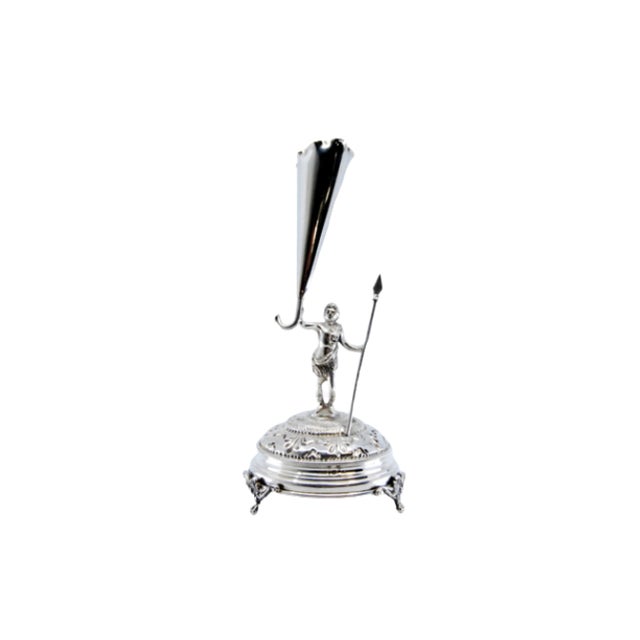 Silver Toothpick Holder with Warrior For Sale - Image 10 of 10