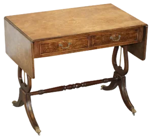 Large Extendable Occasional Games Table in Burr Walnut
