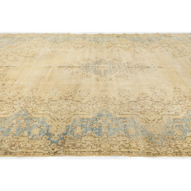 Mid-20th Century Antique Kerman Wool Rug For Sale - Image 11 of 16